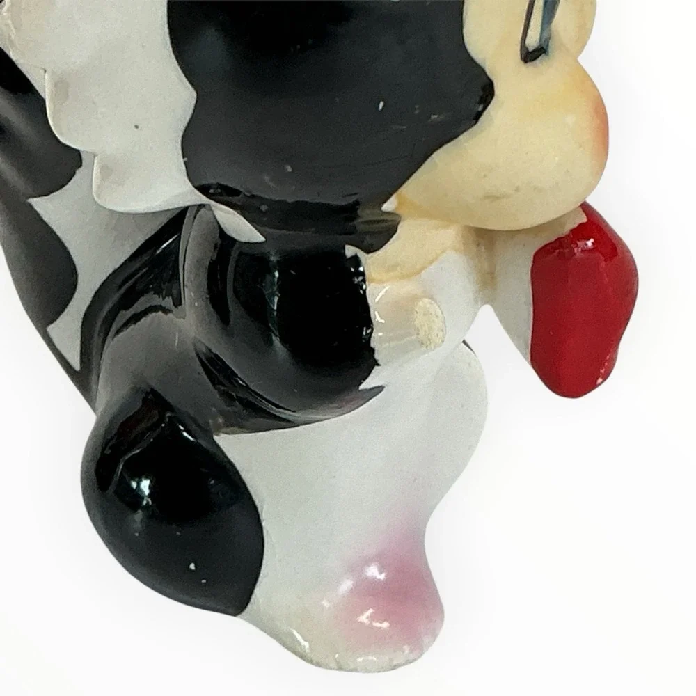Vintage Skunk Pair Salt Pepper Shakers Japan Red Bow Ties‎ 1950